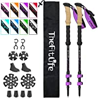 TheFitLife Bastones Trekking Plegables Carbono - telescópicos- 2 Unidades- ultraligeros- Extensibles- los Mejores…